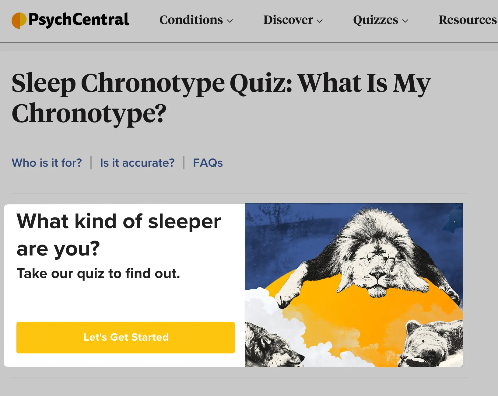Avaliação do sono pela PsychCentral