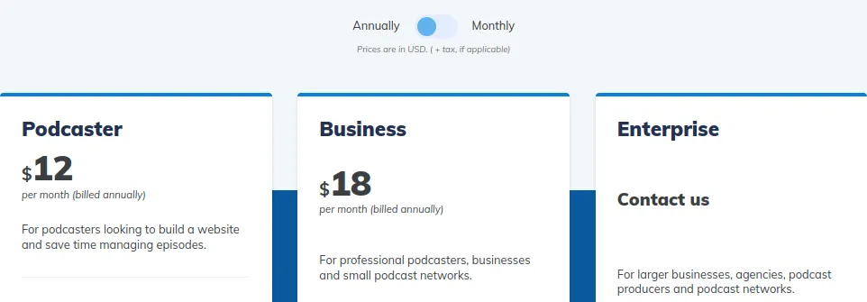 Cenovni načrti podcastpage Cenovni načrti podcastpage