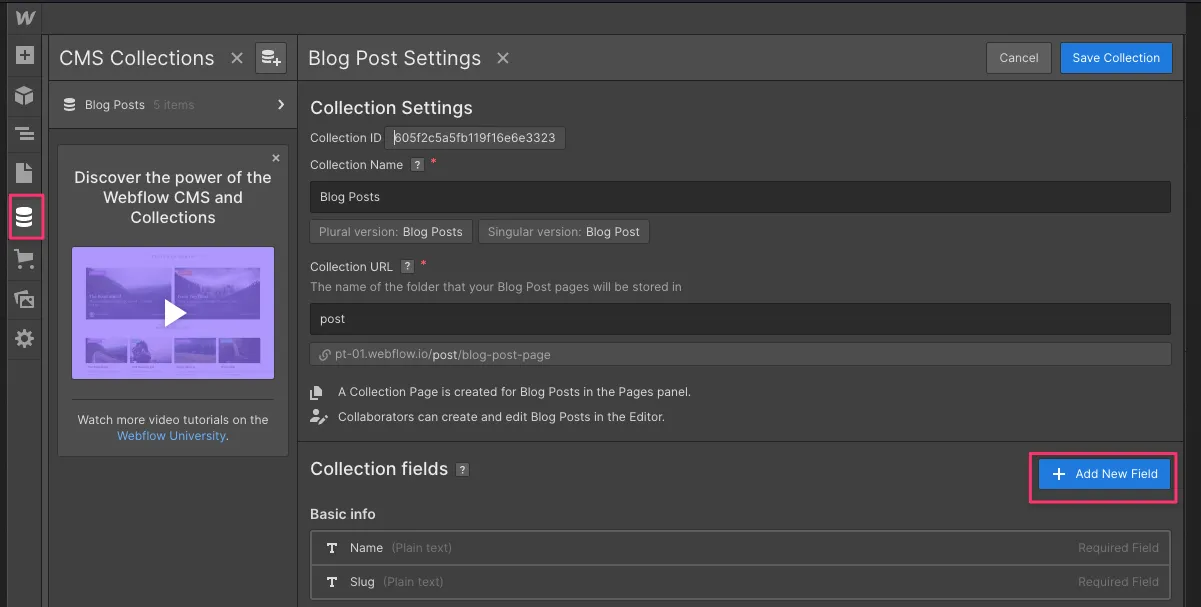 Urejevalnik CMS Webflow Urejevalnik CMS Webflow