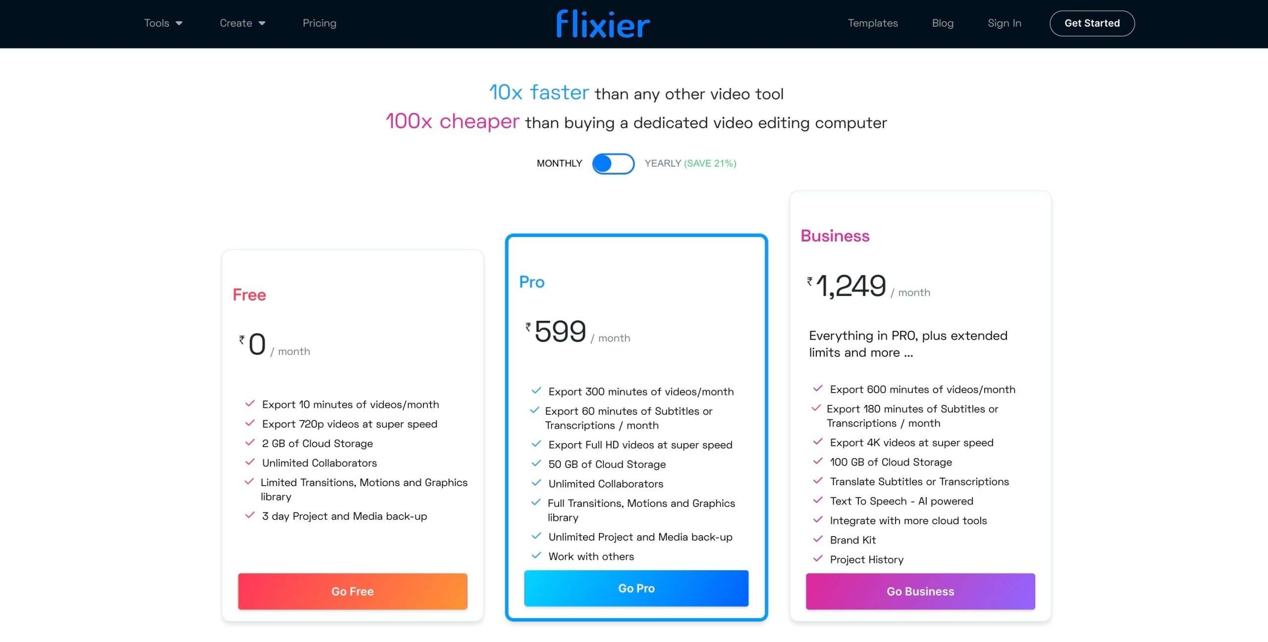 Flixier pricing