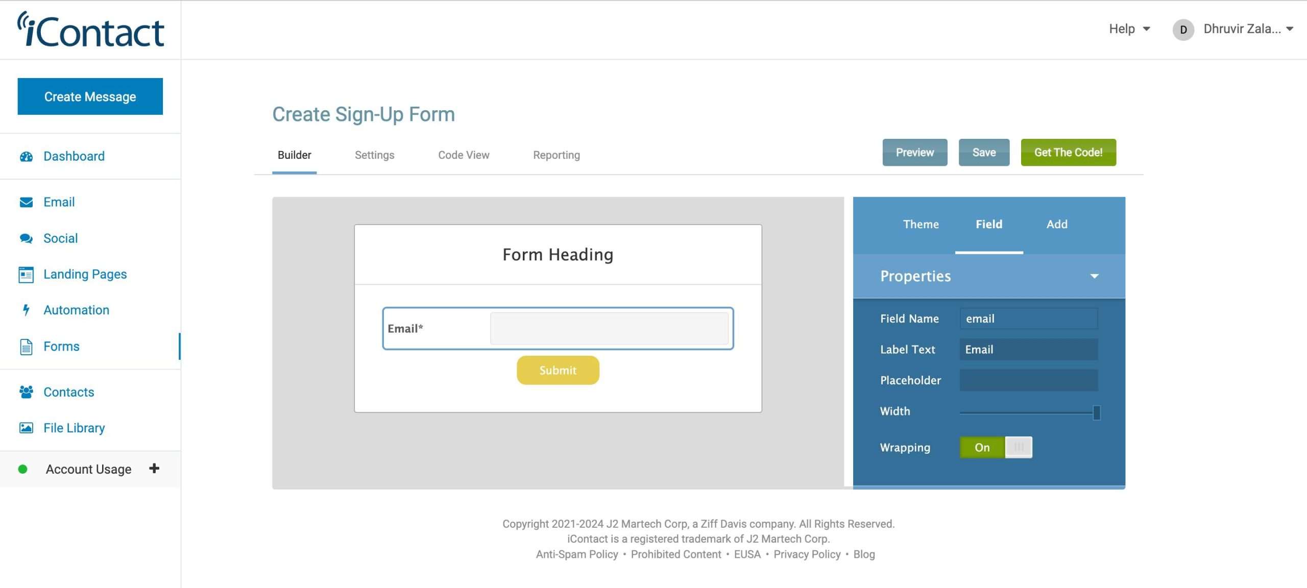Form settings Form settings