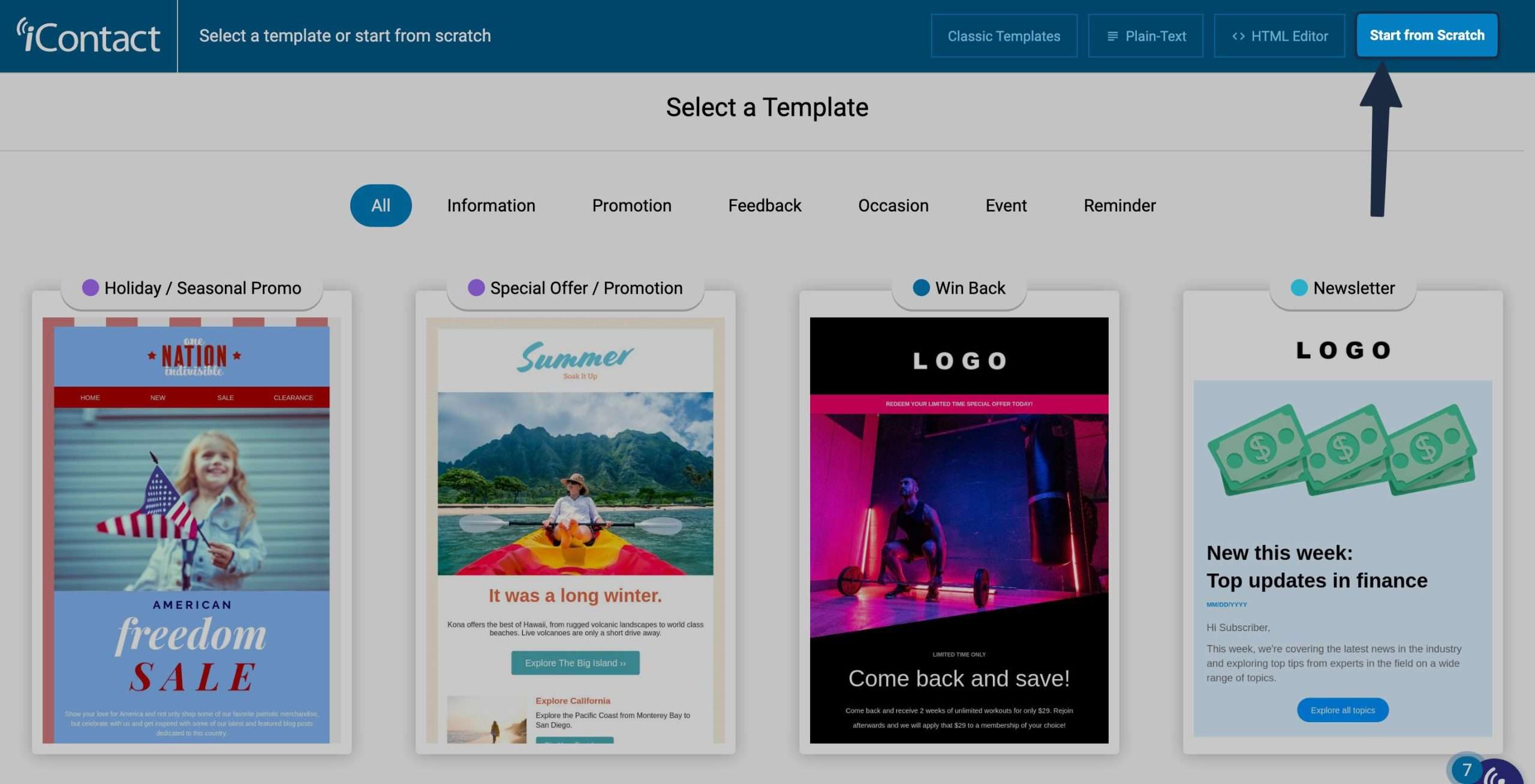 Start from scratch iContact