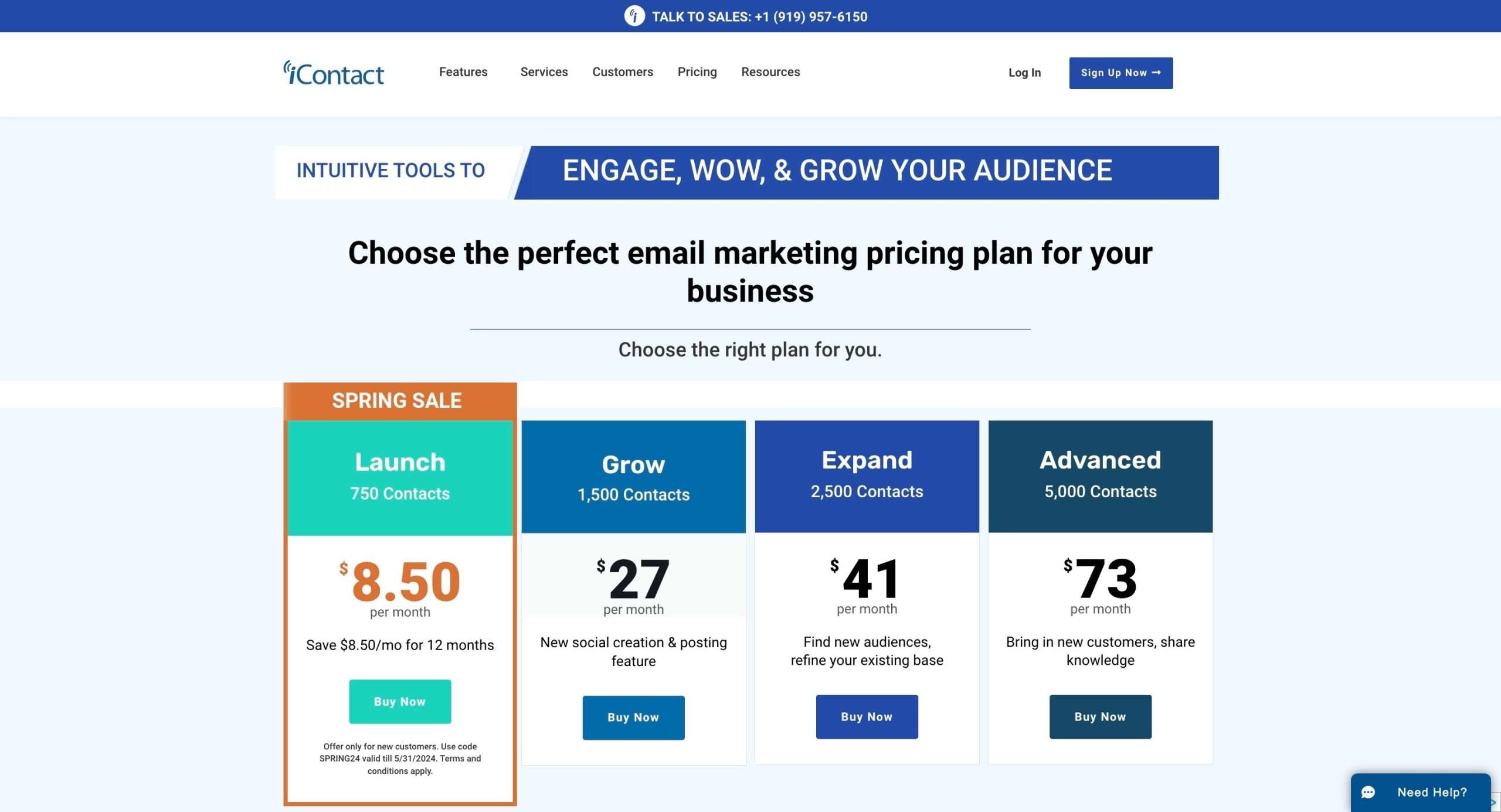 iContact pricing and plans