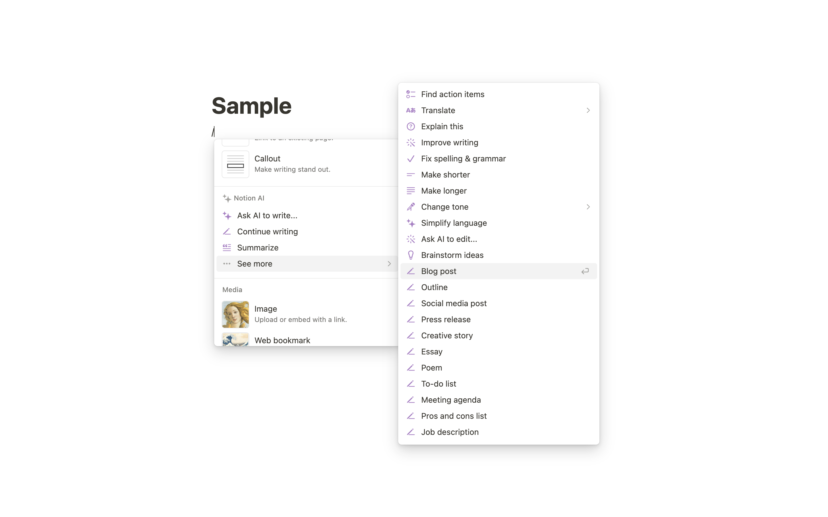 Notion AI assistant
