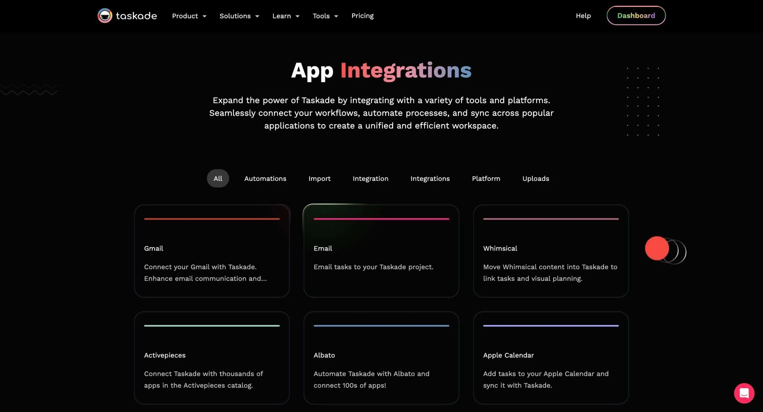 Taskade-integrationer Taskade-integrationer