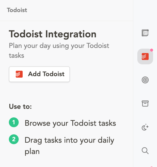 Todoist integration inside Sunsama