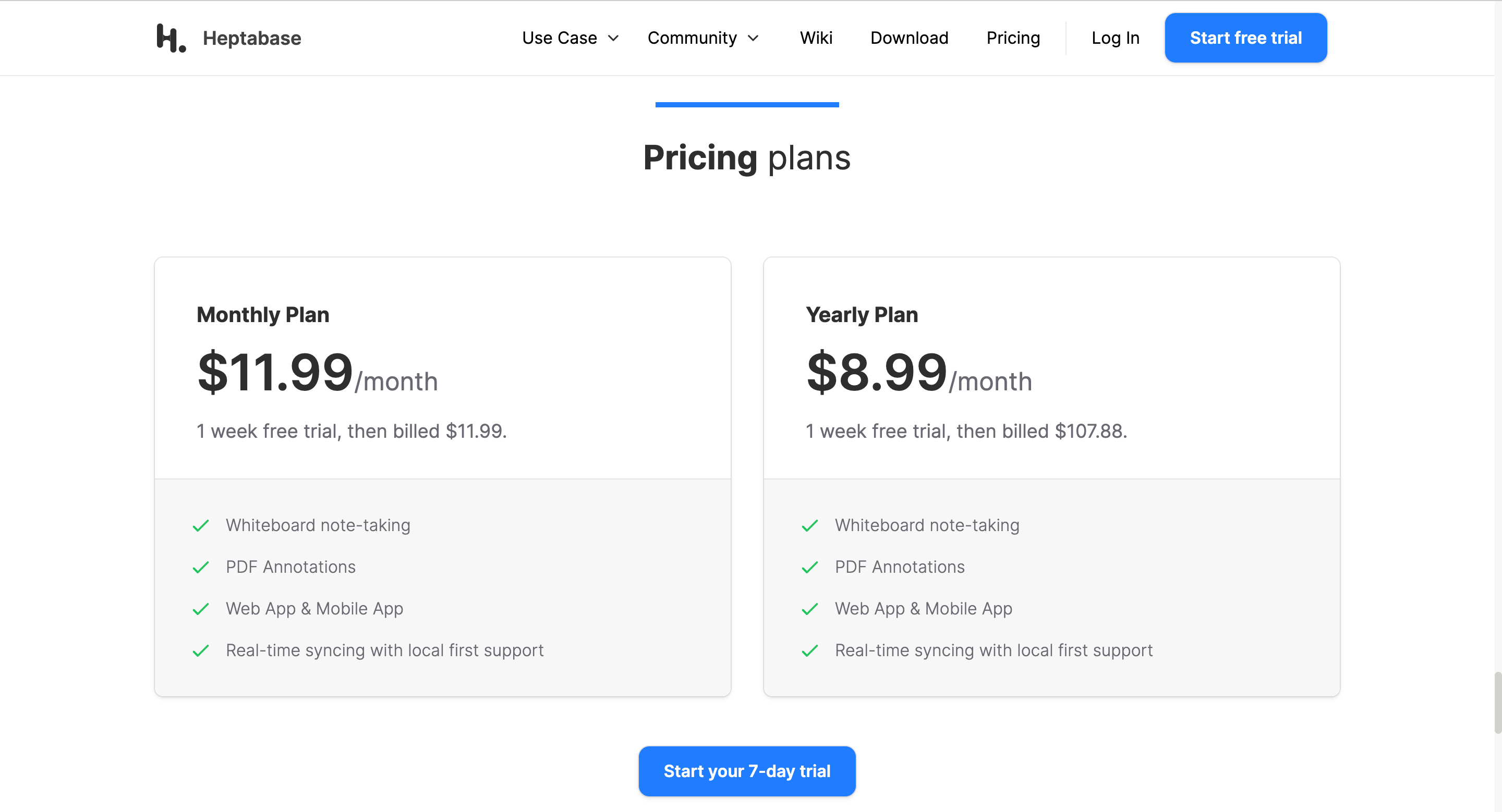 Heptabase pricing