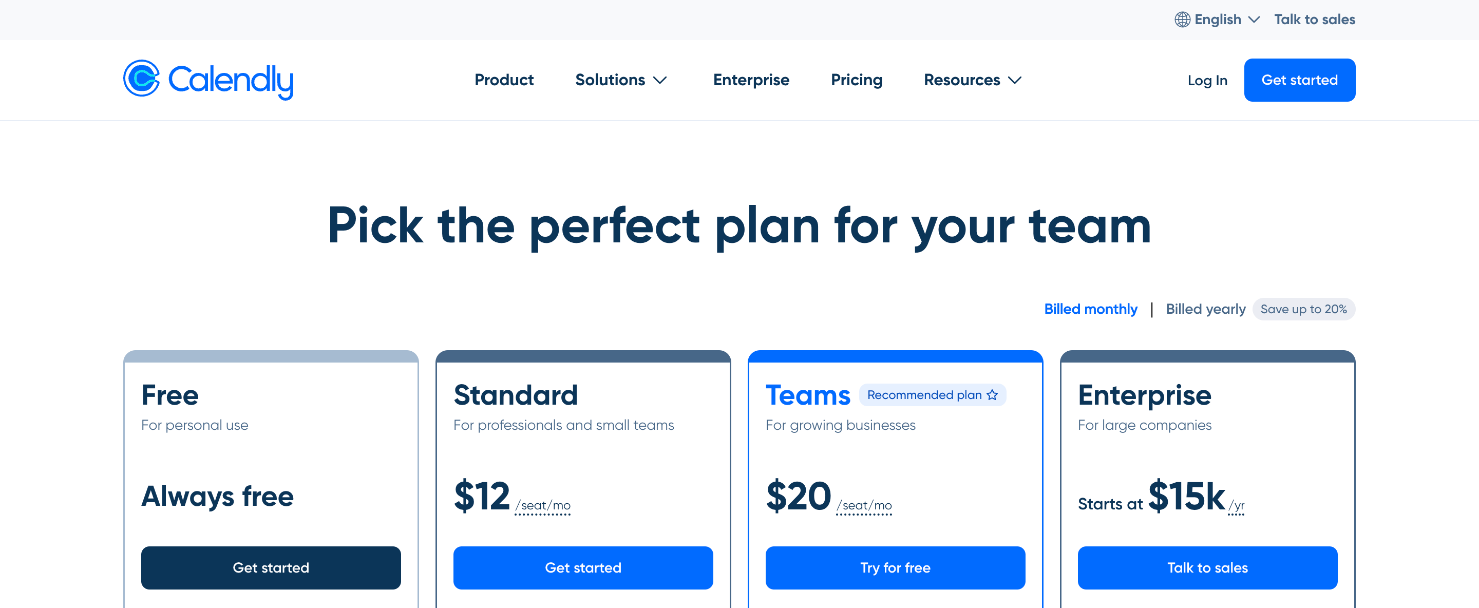 Calendly pricing