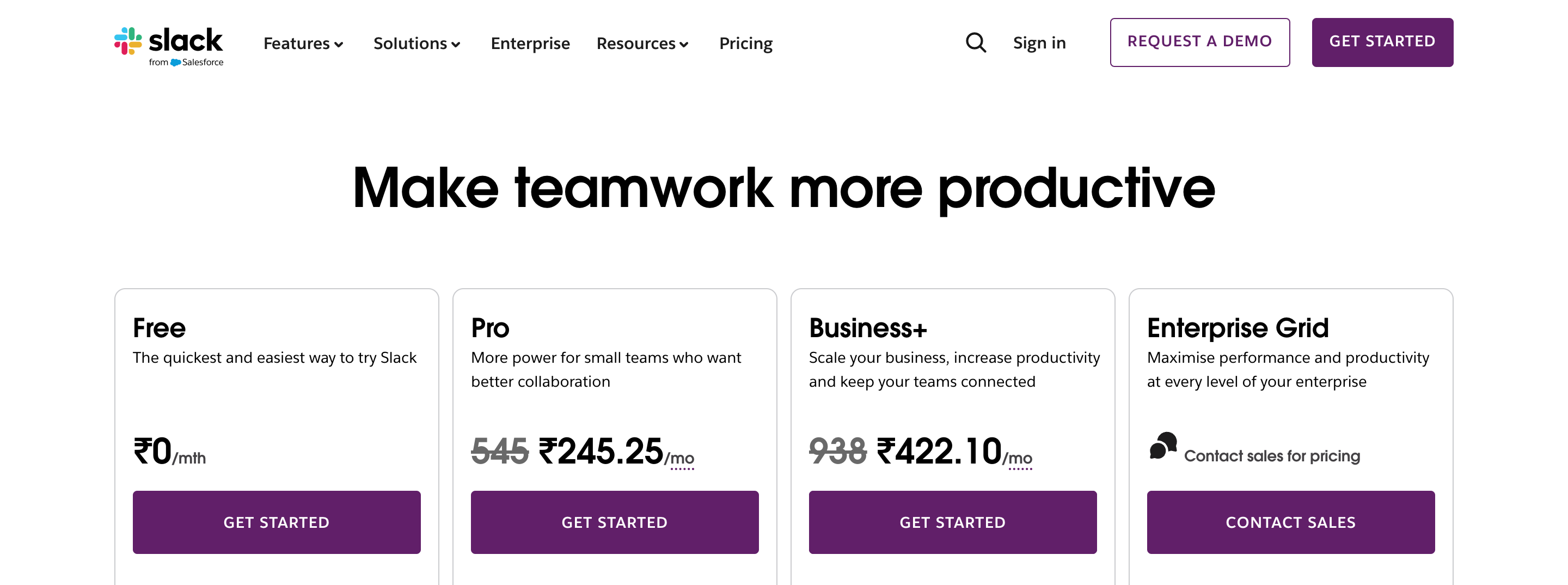 Slack pricing