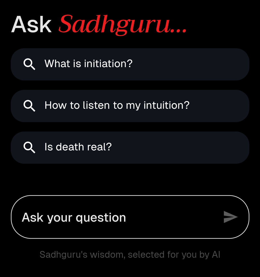 Ask Sadhguru with AI feature