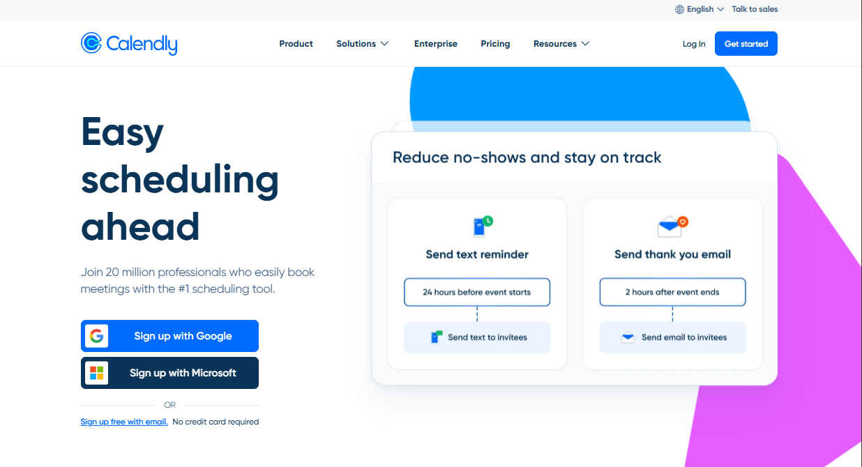 Calendly Homepage