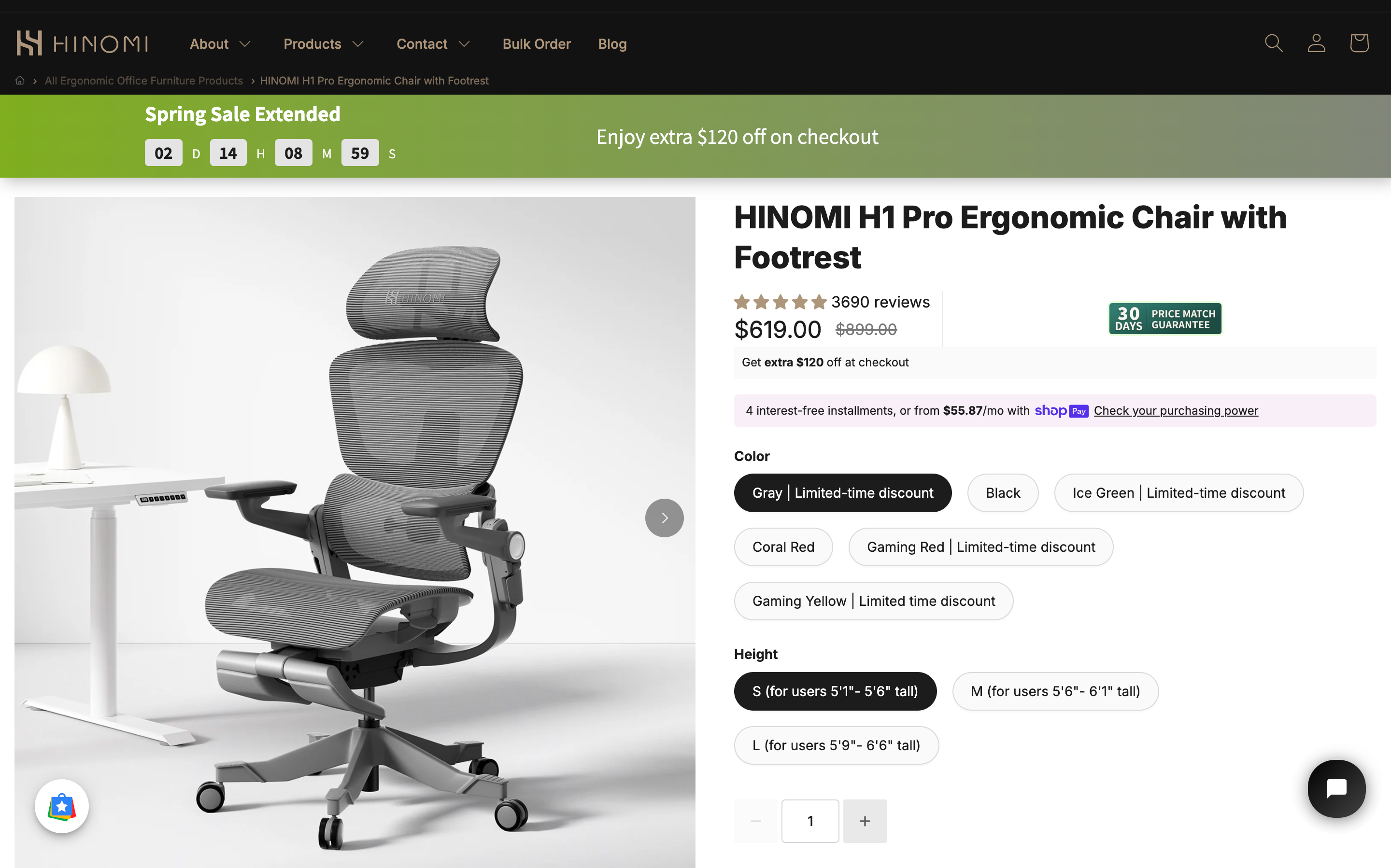 Hinomi ergonomic chair