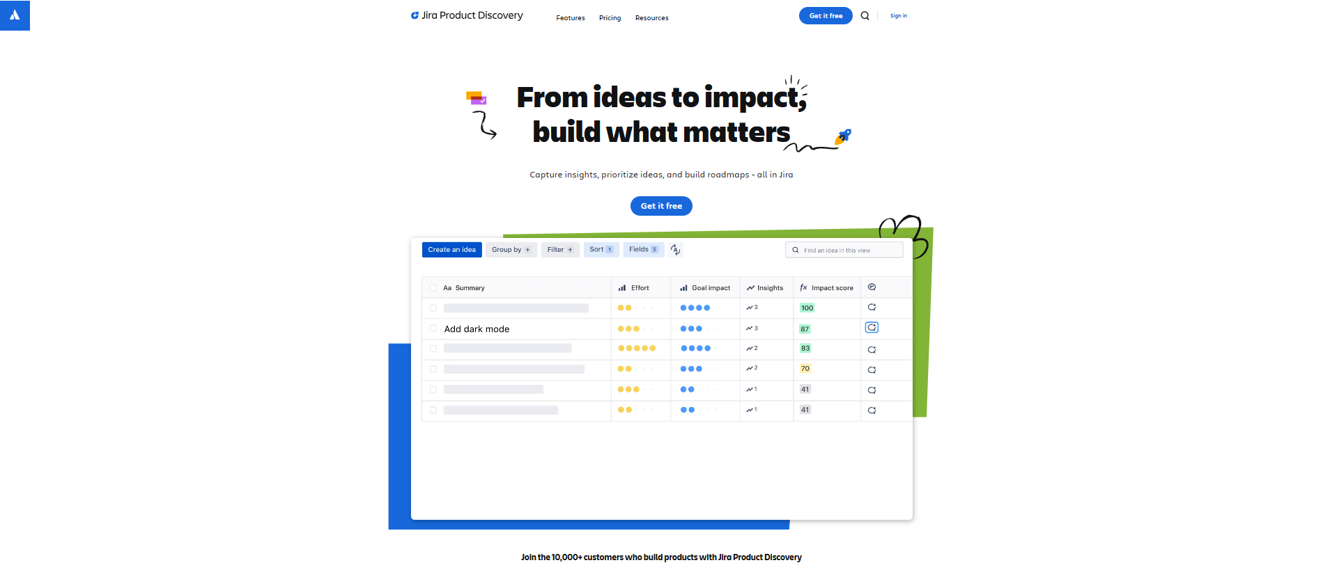 Jira Product Discovery Homepage