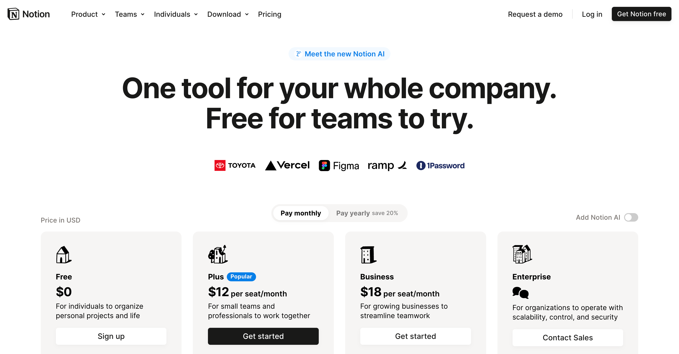 Notion pricing
