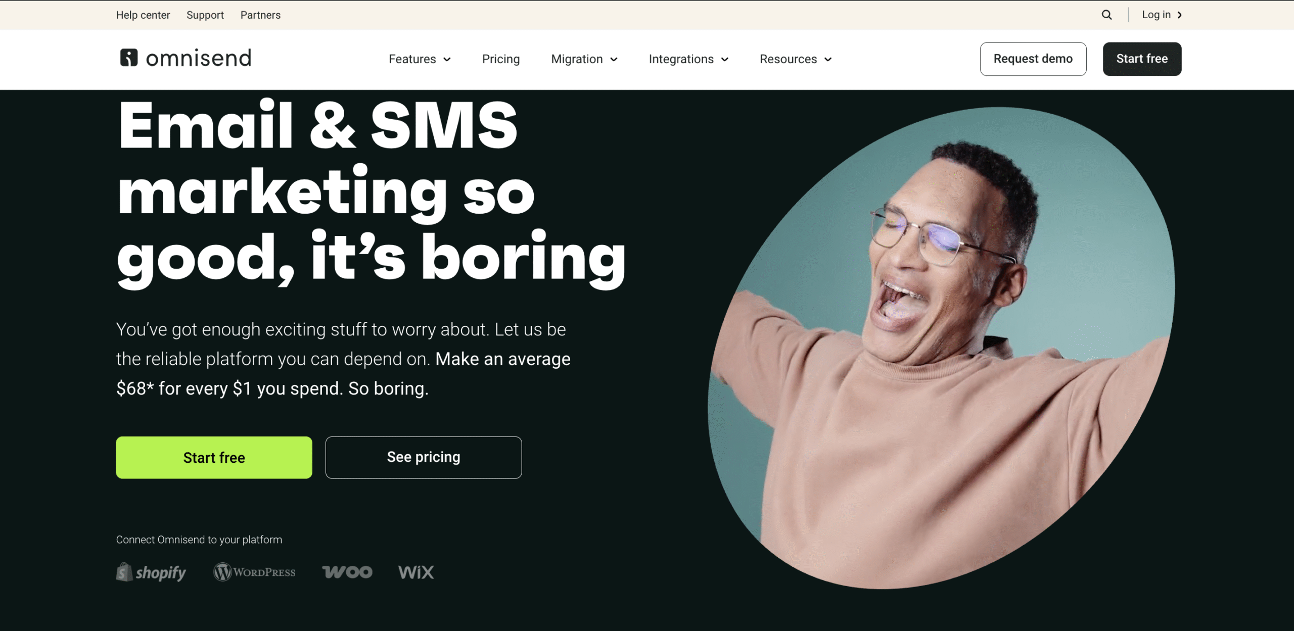 Omnisend homepage Omnisend homepage