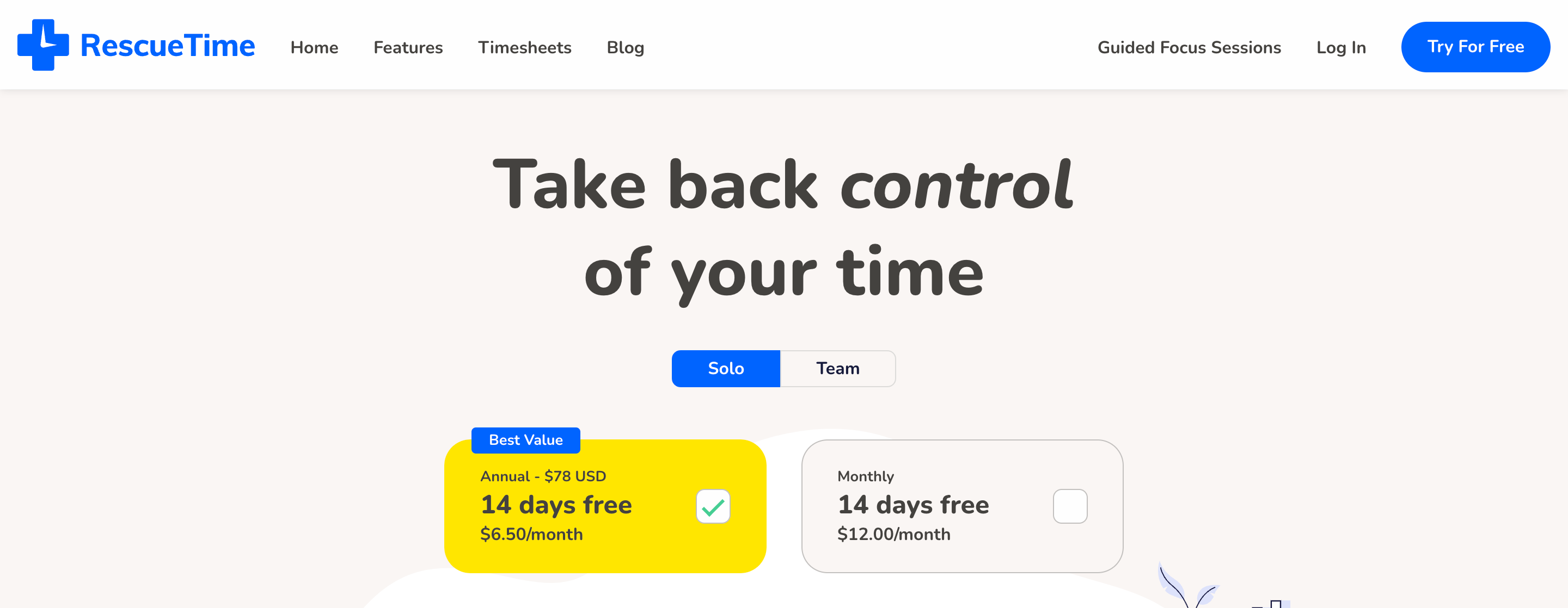 RescueTime pricing
