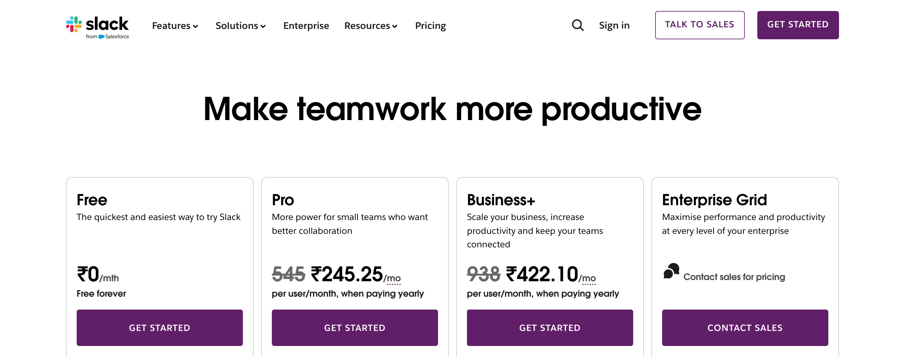 Slack pricing
