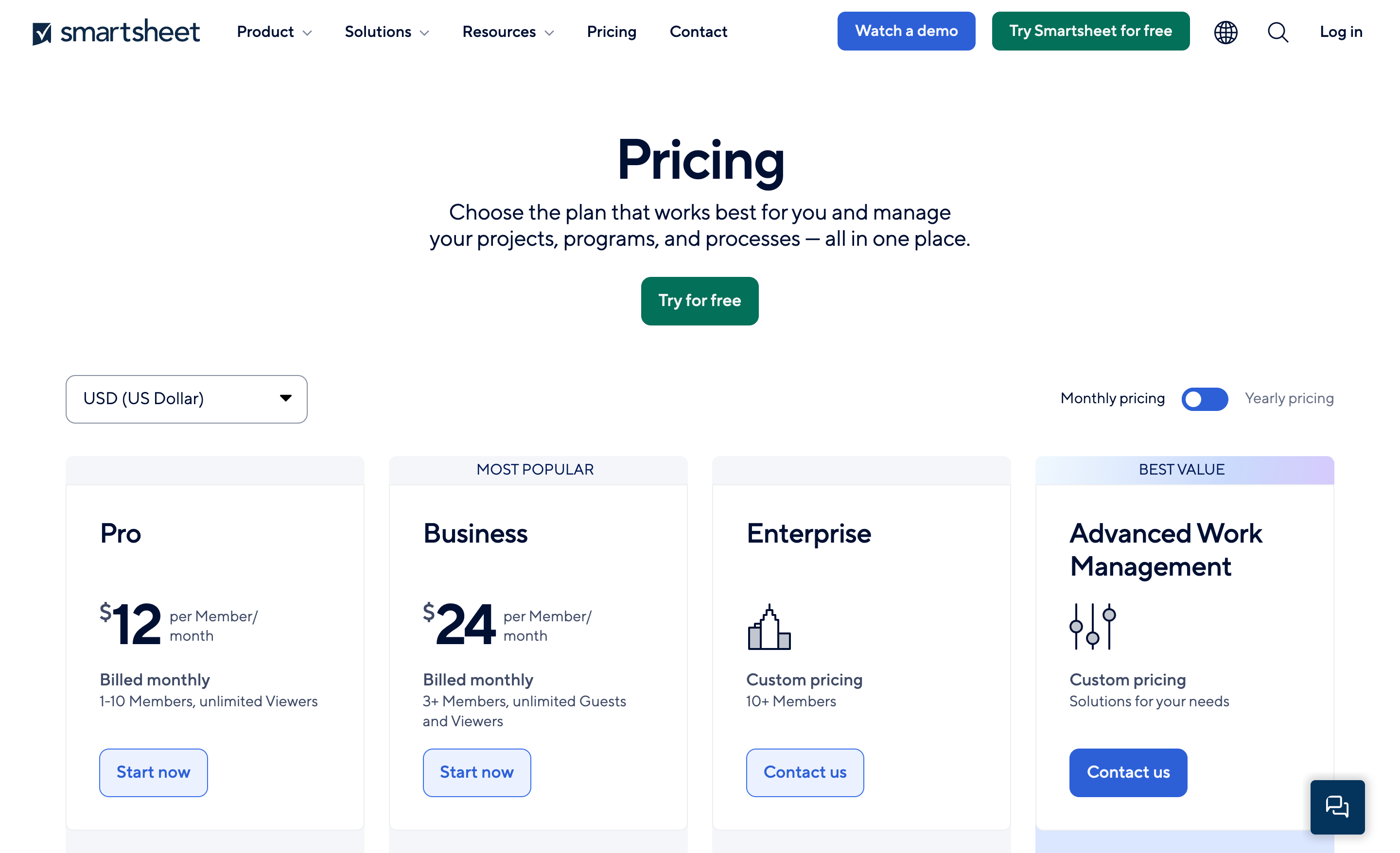 Smartsheet price