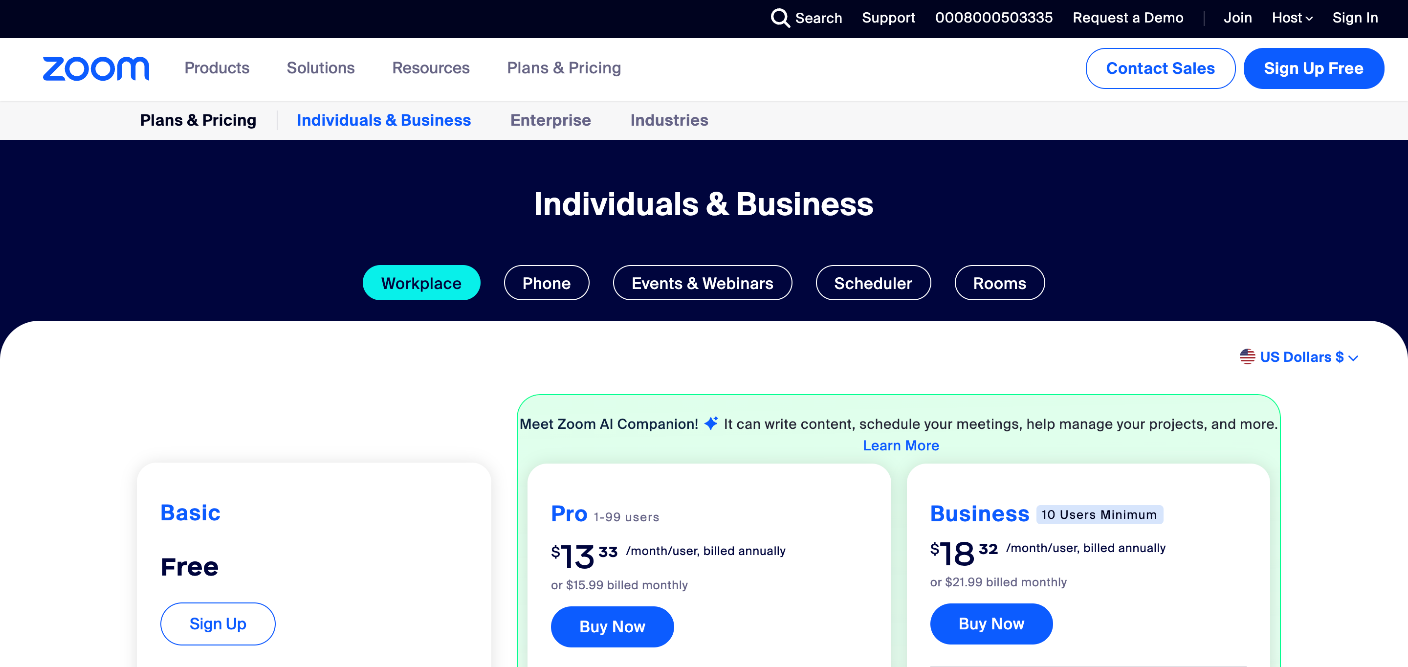 Zoom pricing