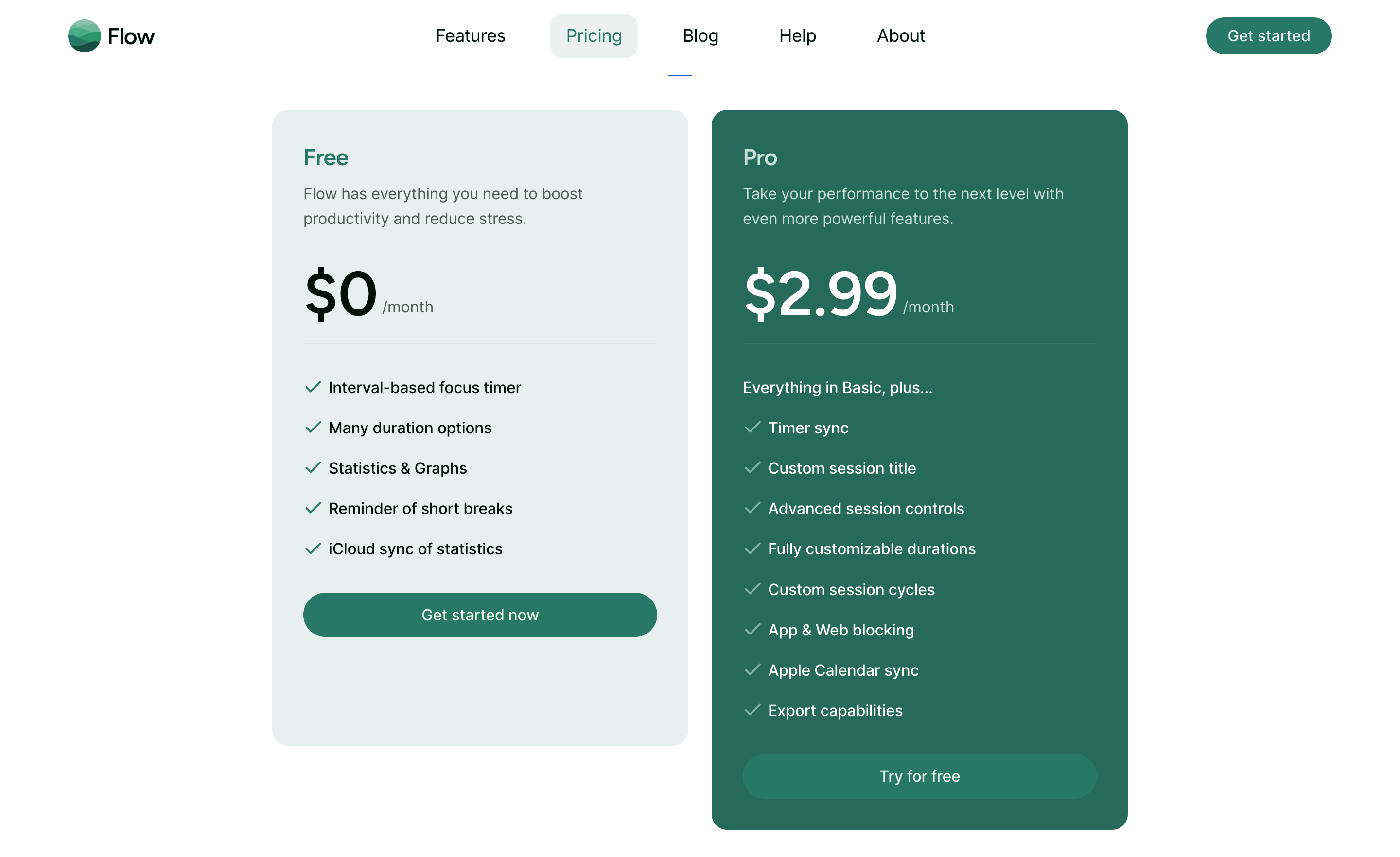 Flow pricing