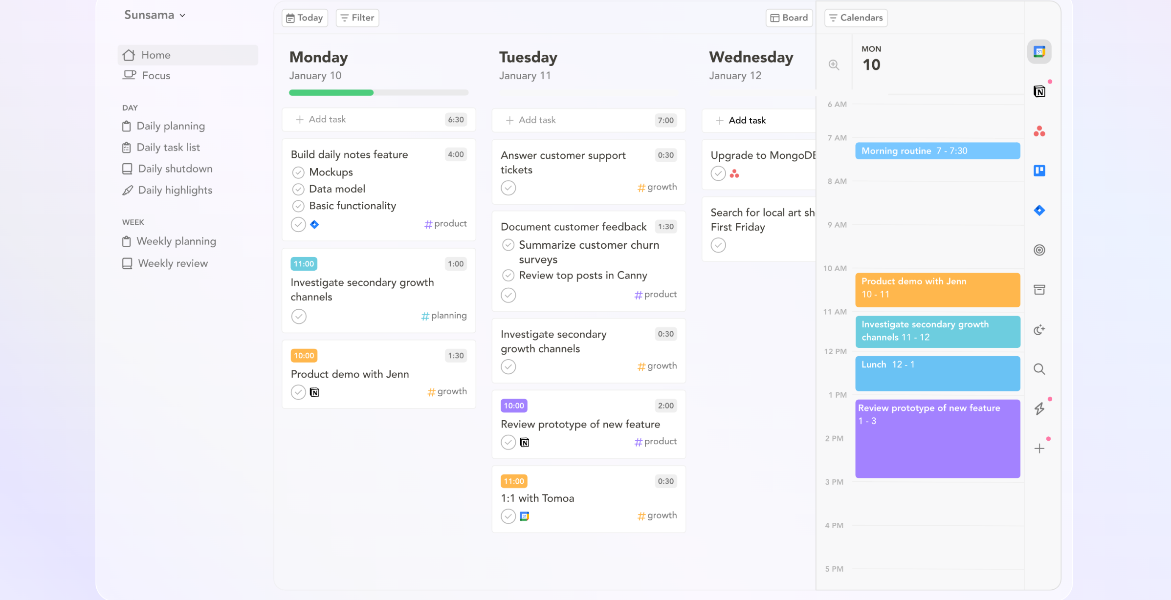 sunsama planner