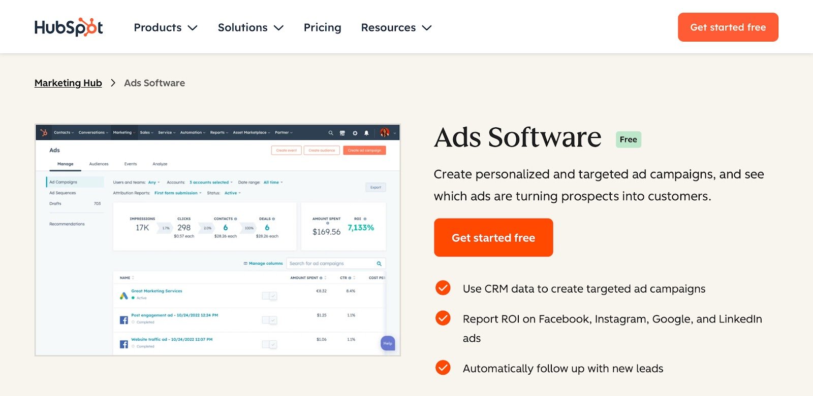 Snapshot of HubSpot Marketing Hub