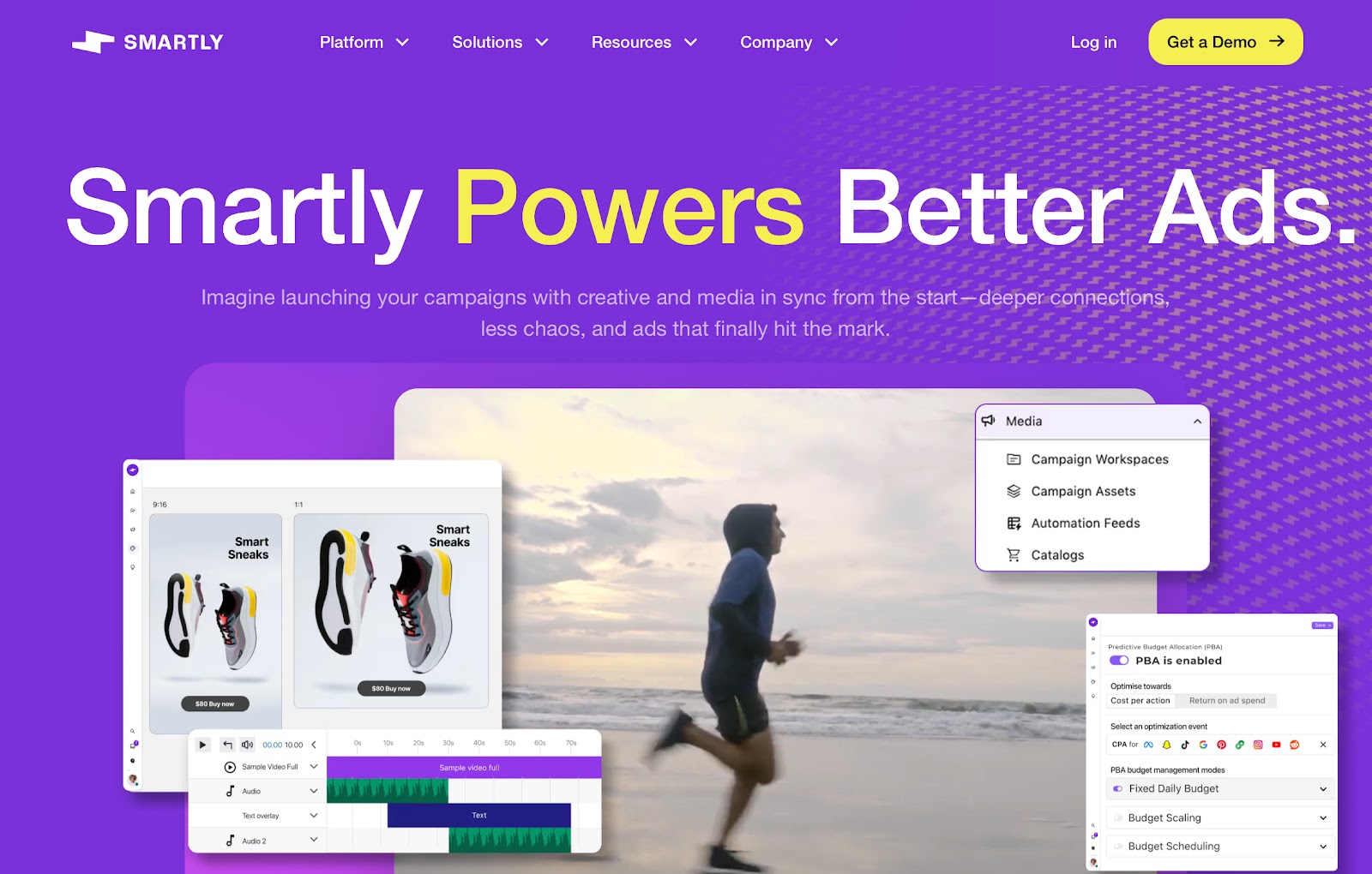 Snapshot of Smartly,io Homepage