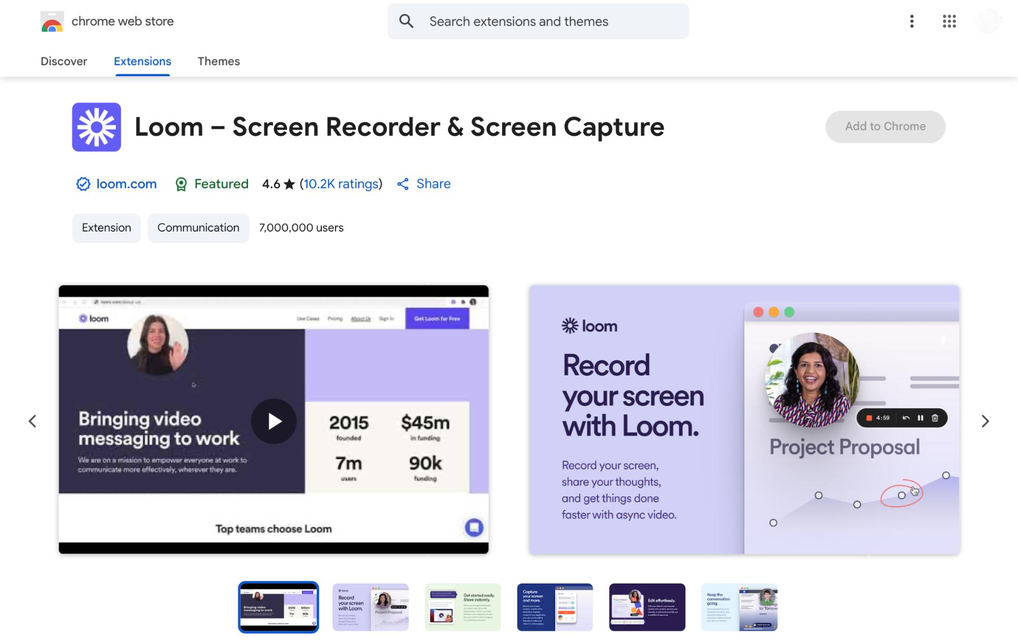 Loom Homepage Screenshot