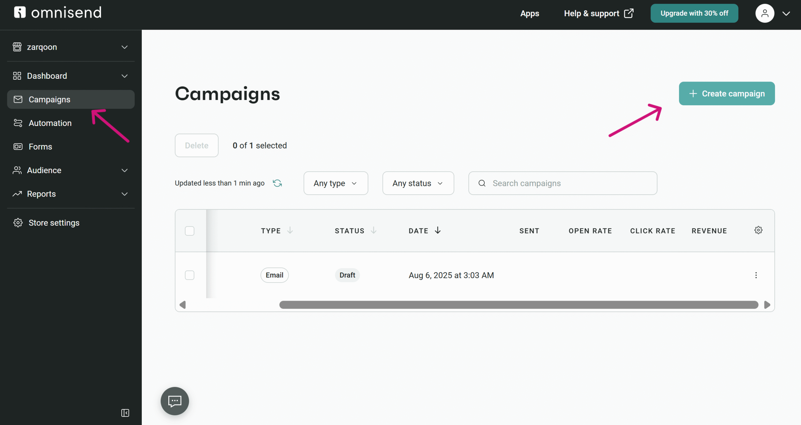create an email campagin