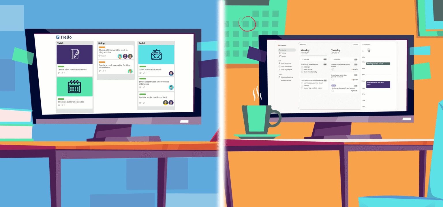 Sunsama vs Trello