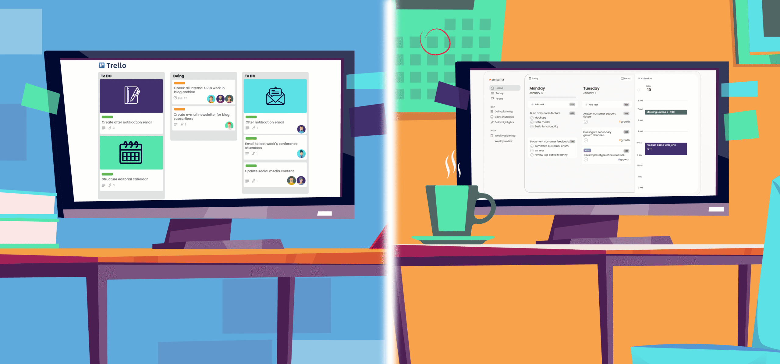 Sunsama vs Trello: Features, Pricing, and Which Is Better for You in 2025