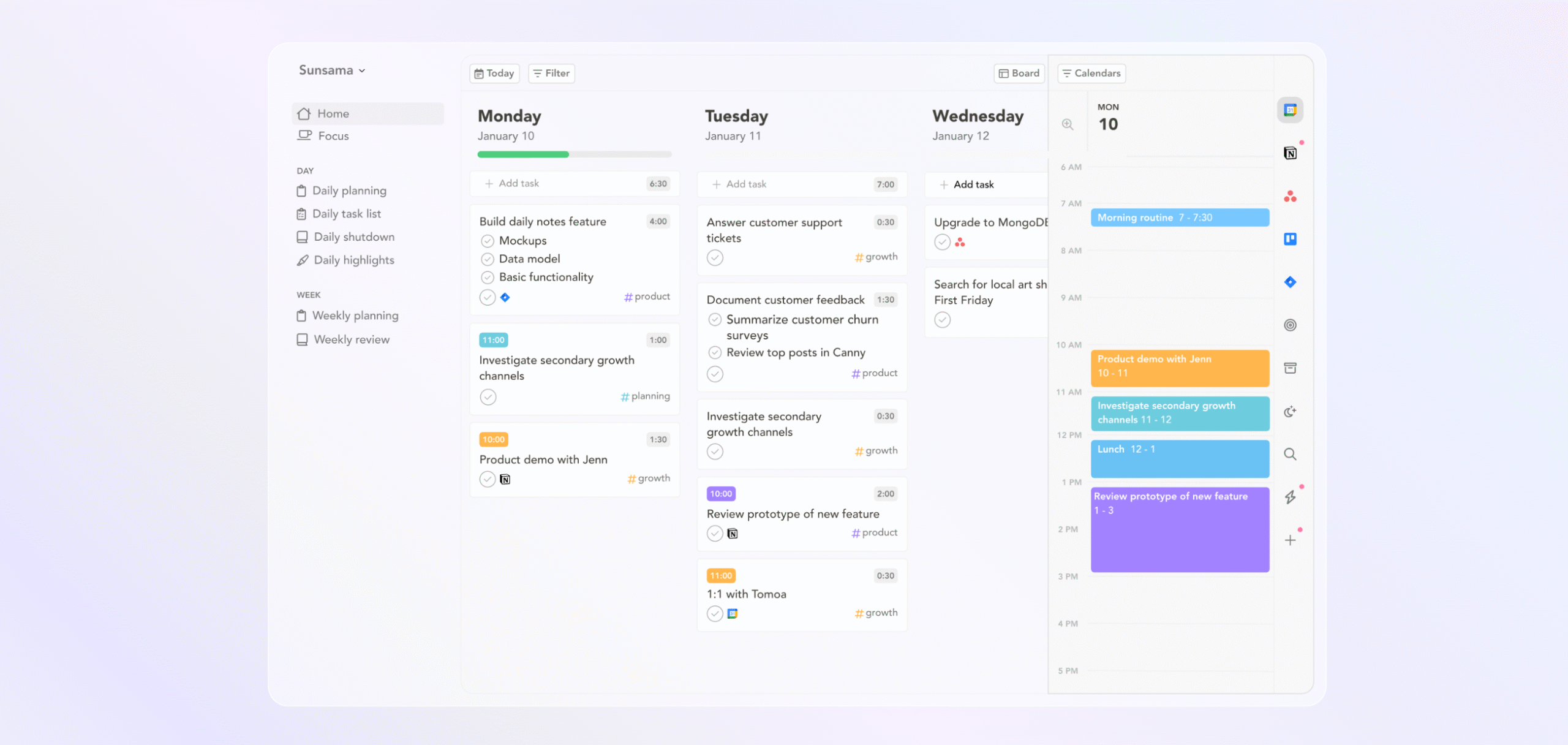 sunsama planner