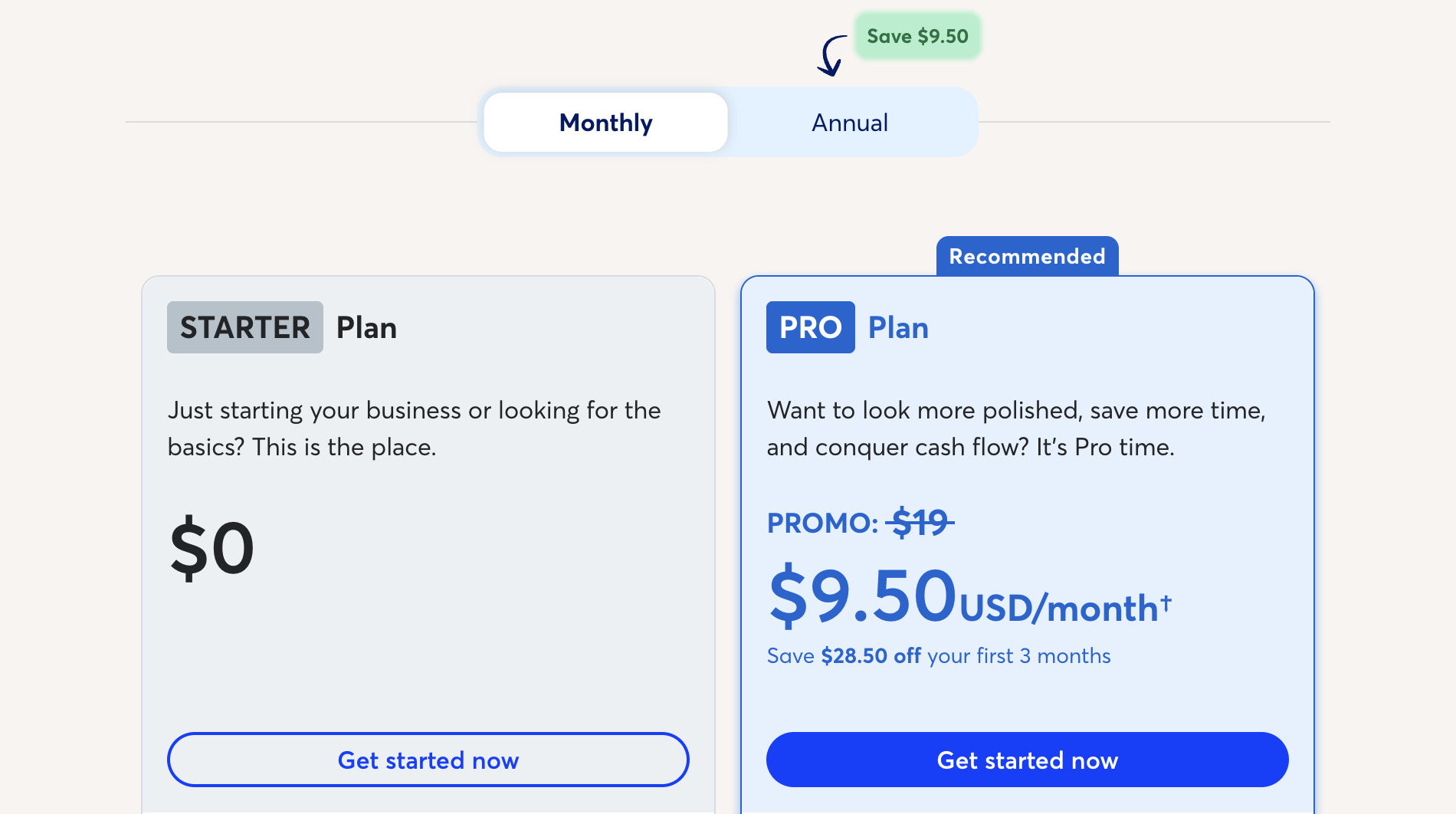 Wave Pricing Page