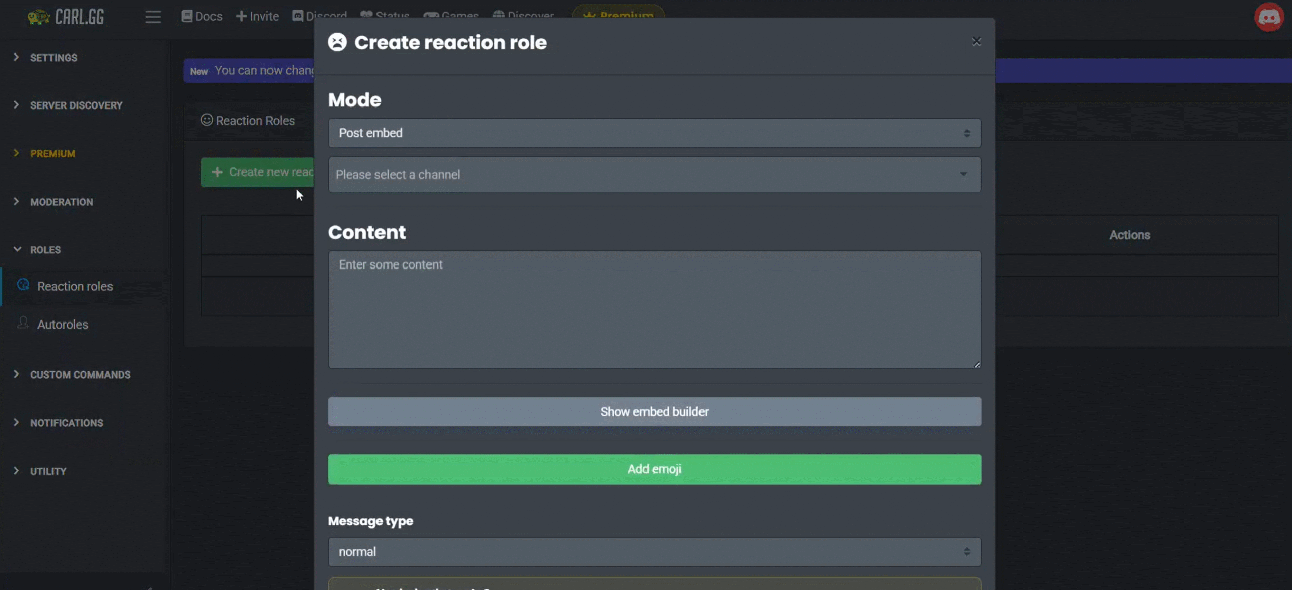 Reaction roles reaction roles