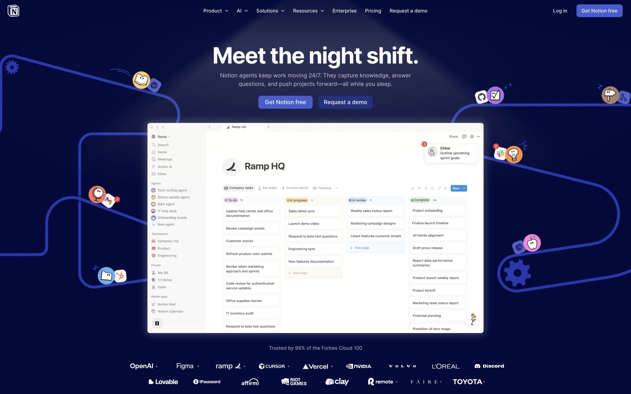 Notion's new homepage Notion's new homepage