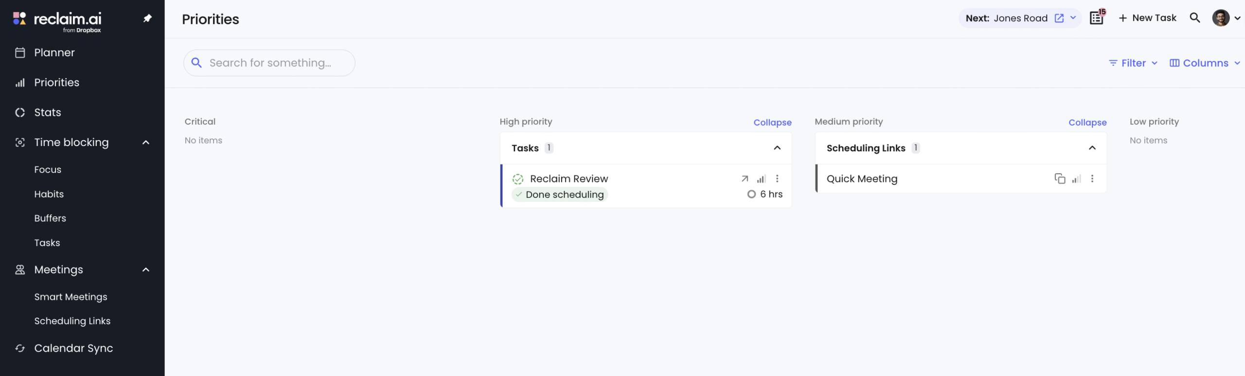 Reclaim Priority Dashboard