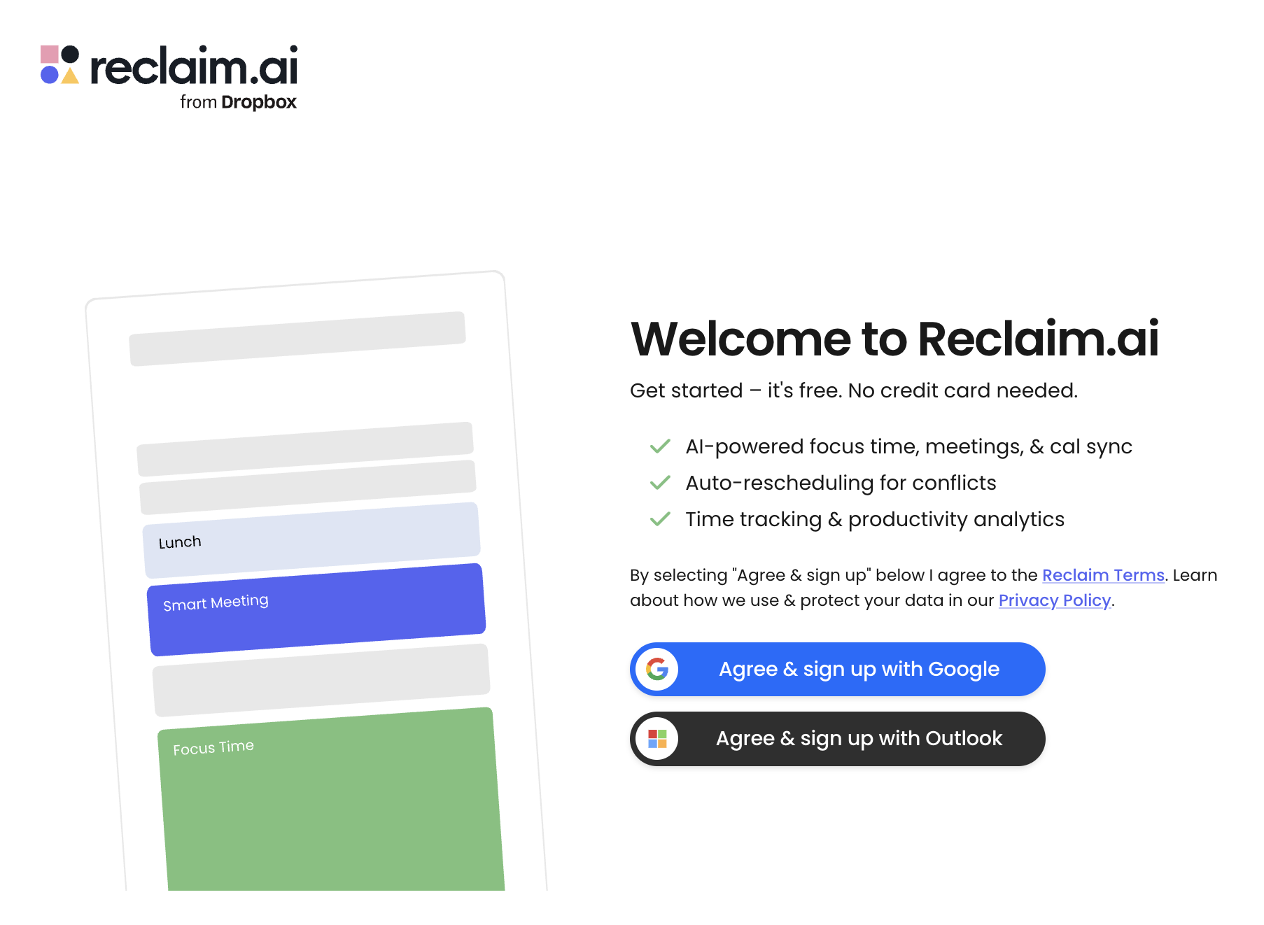 Reclaim Sign Up