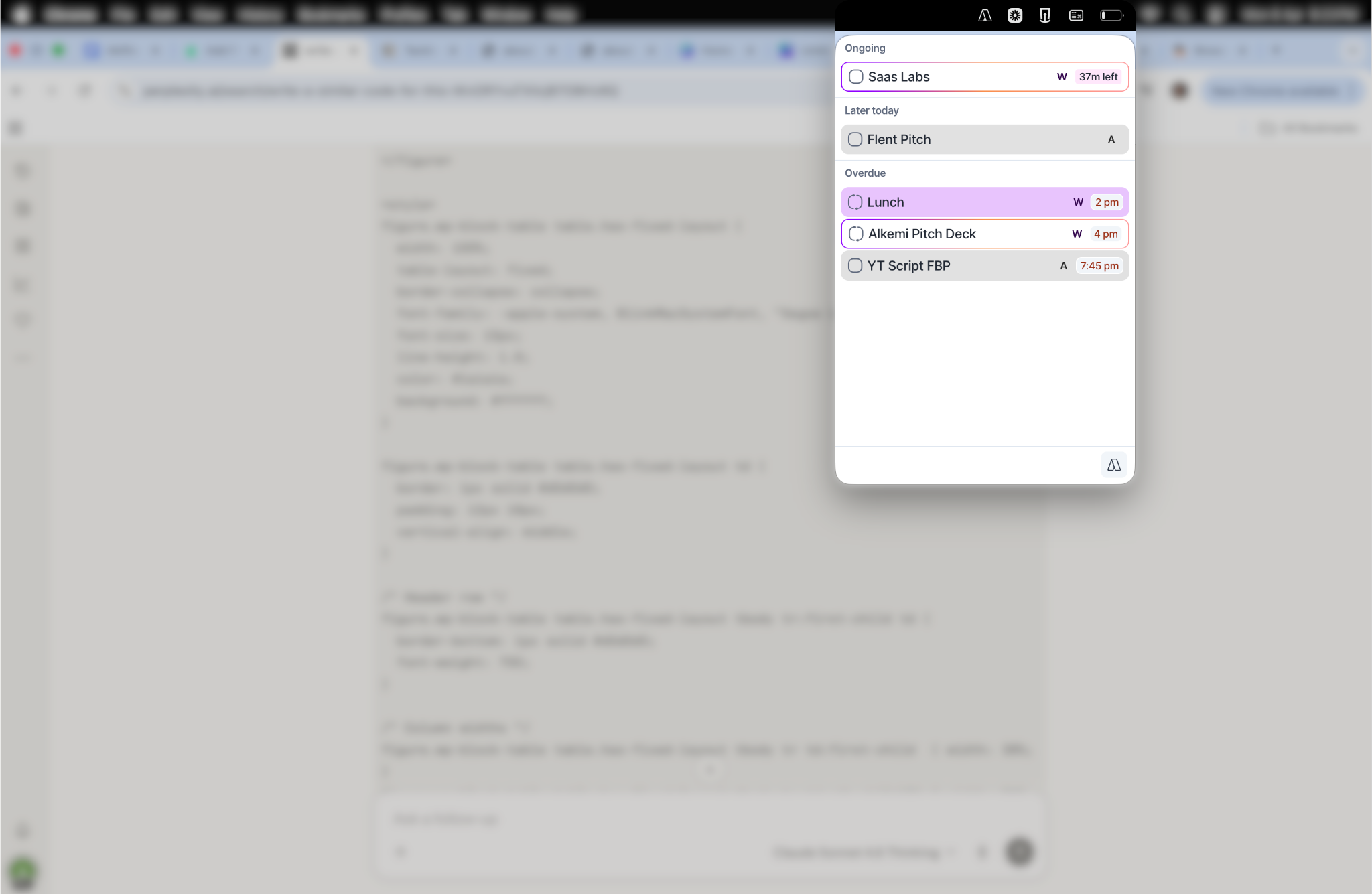 Akiflow Menu Bar Akiflow Menu Bar