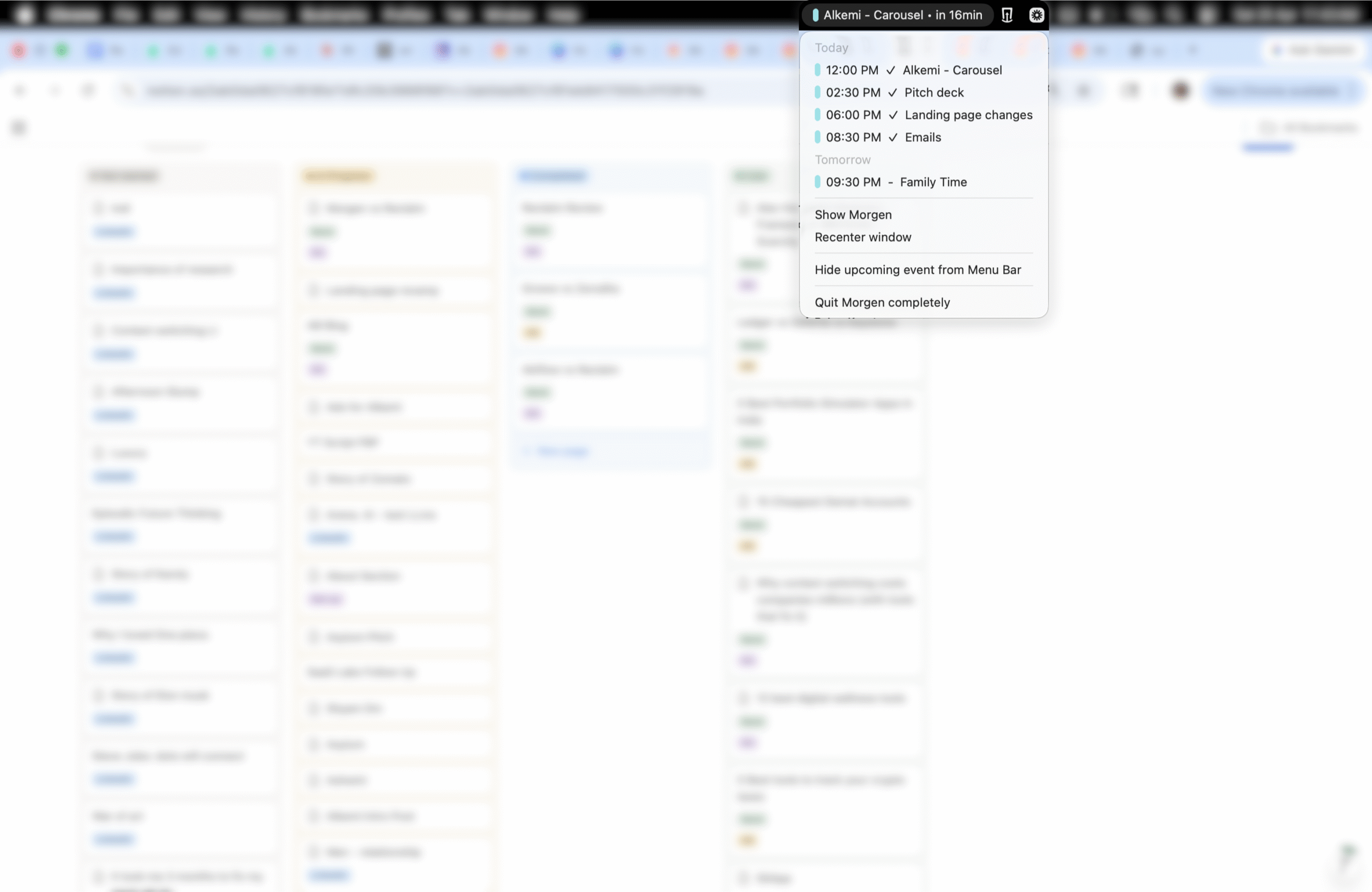 Morgen Widget (Menu Bar)