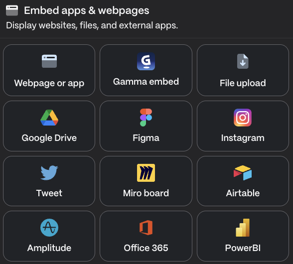 Gamma Apps + Webpage Embed Gamma Apps + Webpage Embed