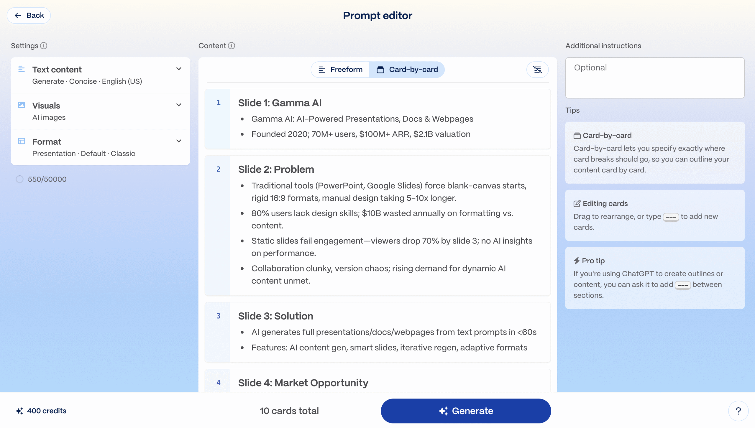 Gamma Prompt Editor Gamma Prompt Editor