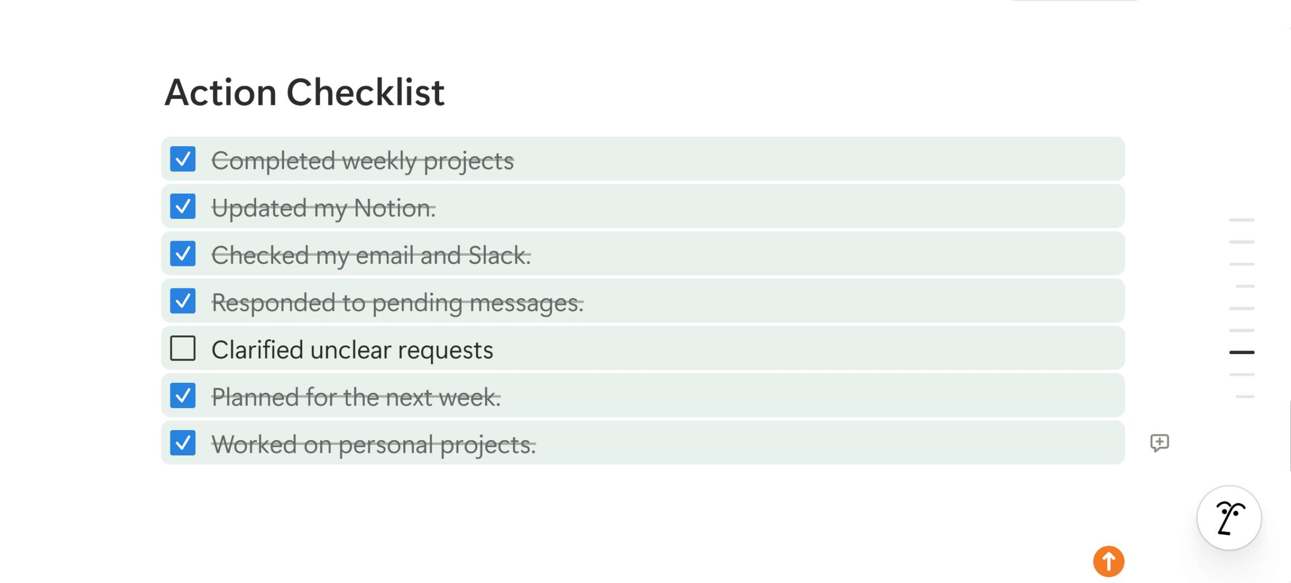 action checklist action checklist