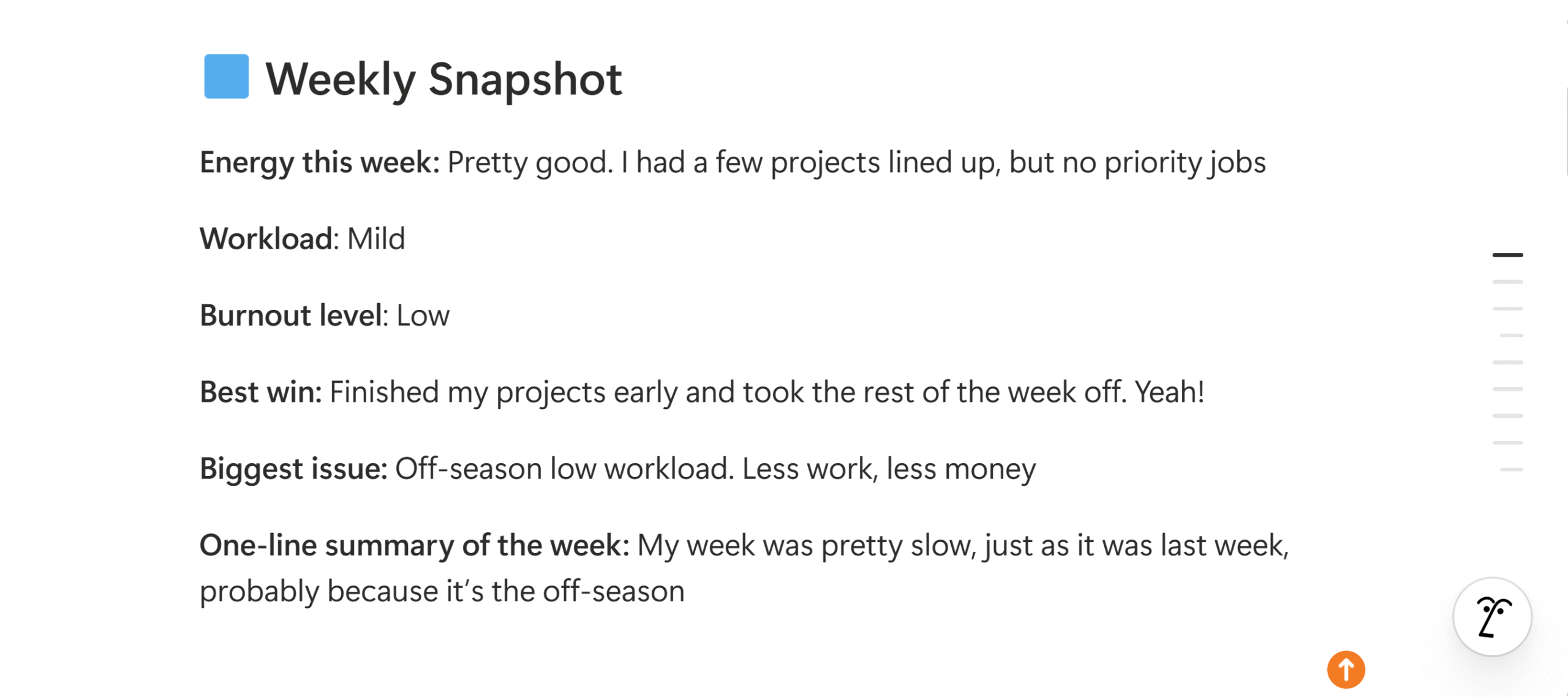 weekly snapshot weekly snapshot