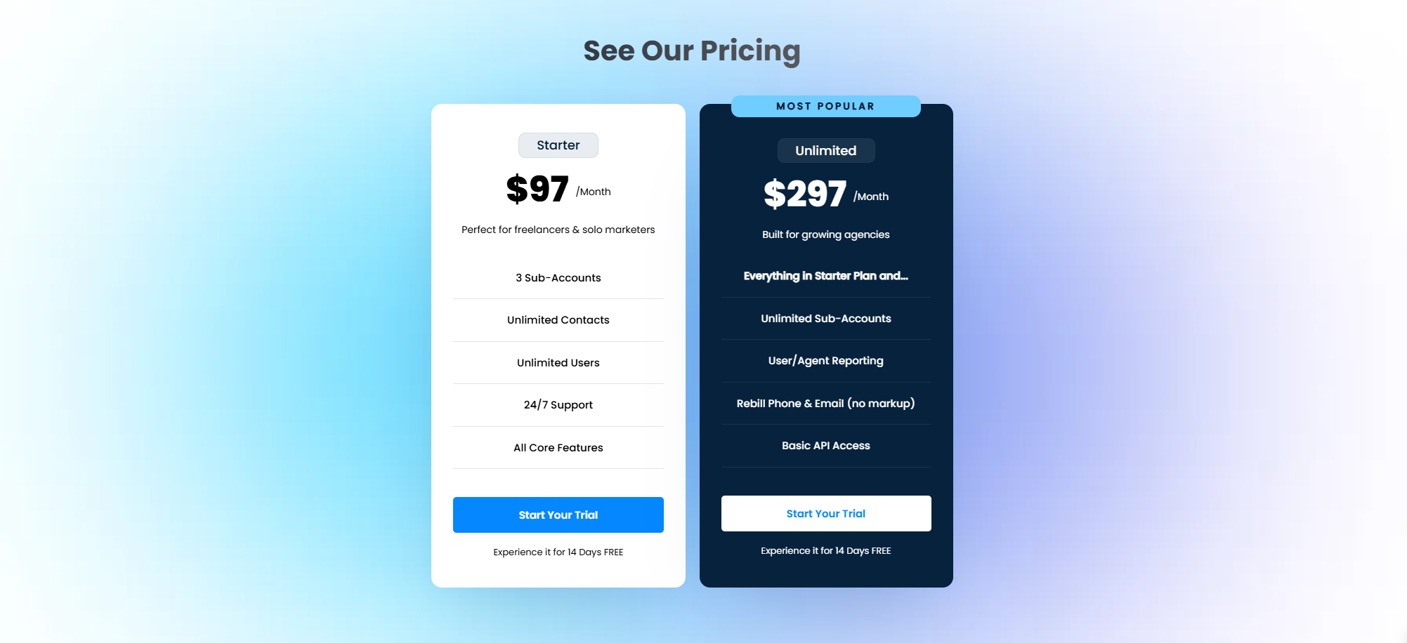 gohighlevel pricing