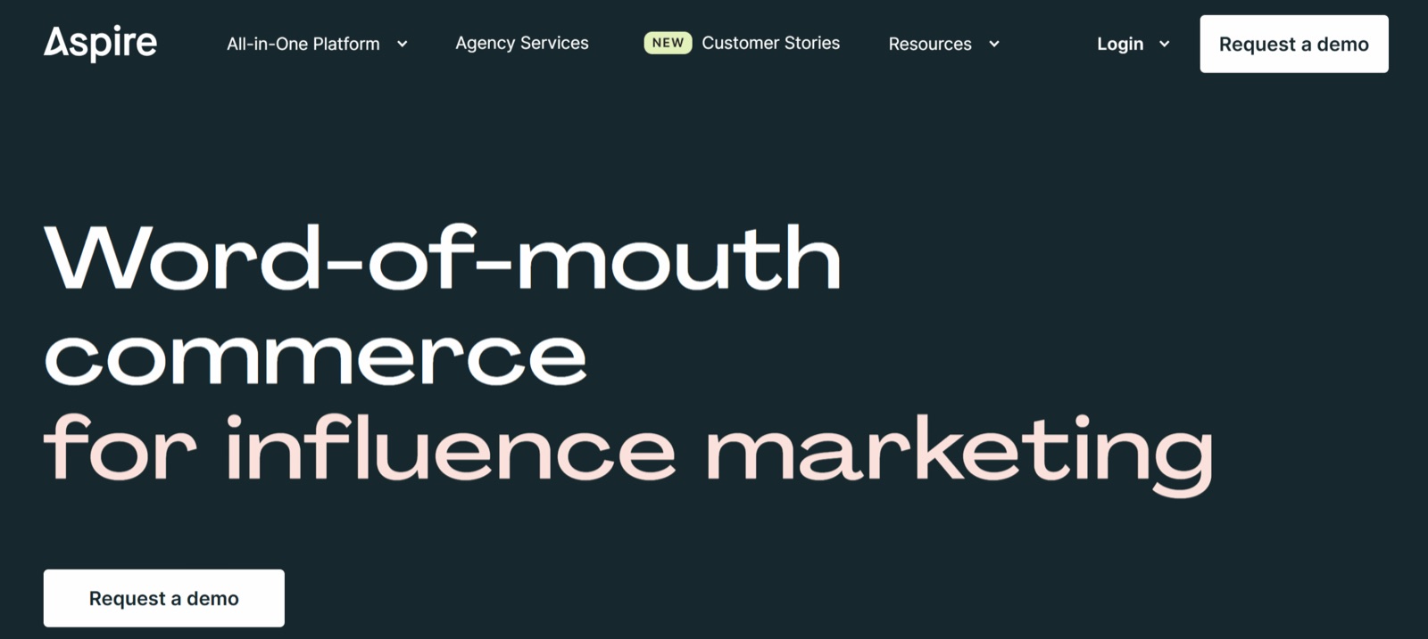 Aspire creator commerce platform for influencer discovery and campaign management