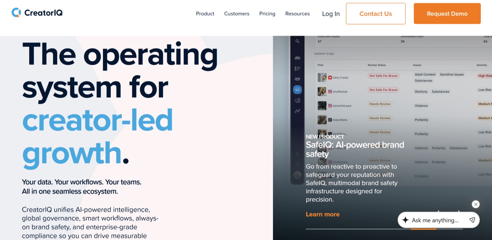 CreatorIQ enterprise creator marketing and brand safety platform