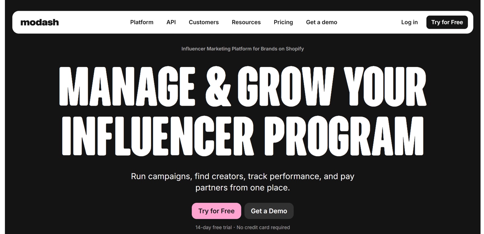 Modash influencer marketing platform for creator discovery and campaign tracking