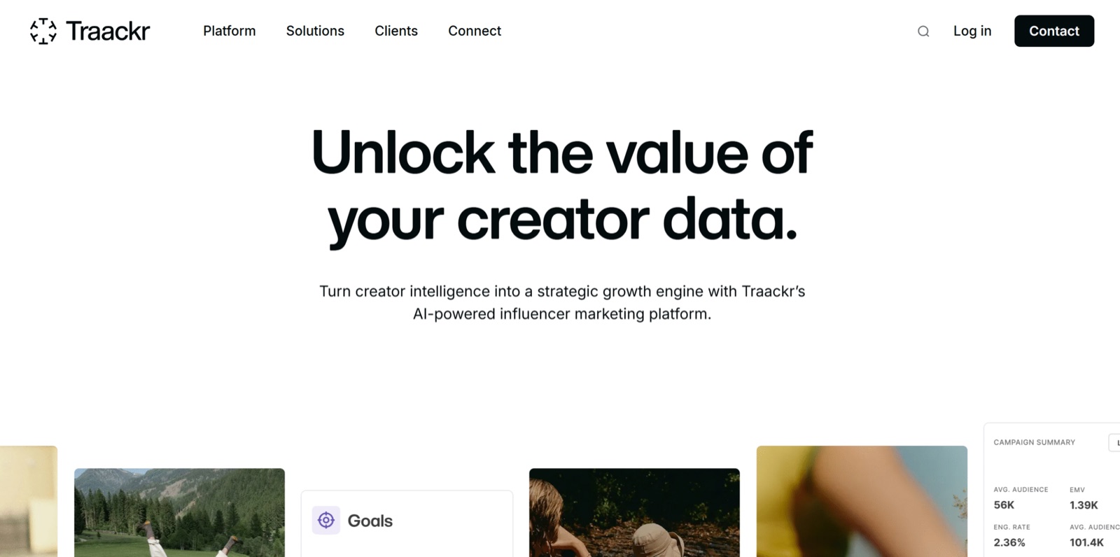Traackr creator intelligence platform with campaign analytics