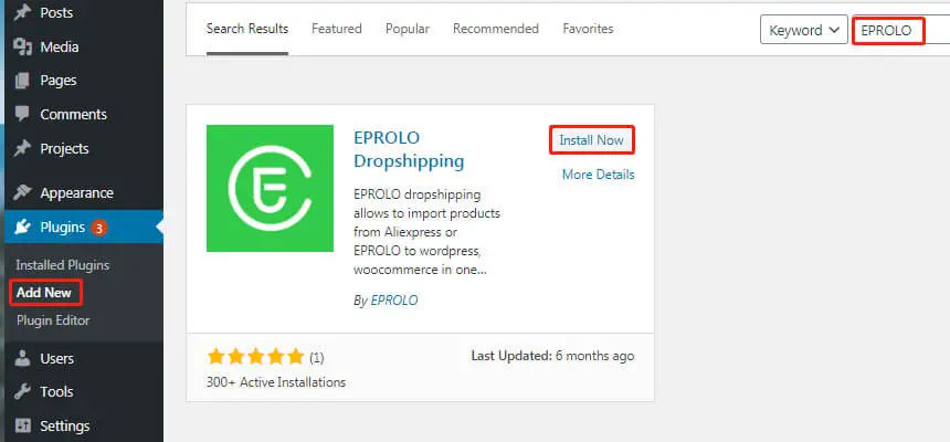 EPROLO WordPress and WooCommerce plugin EPROLO plugin for connecting a WordPress WooCommerce store